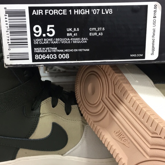 Nike Men's Air Force 1 High 07 Lv8 Medium (d M) - Picture 8 of 8